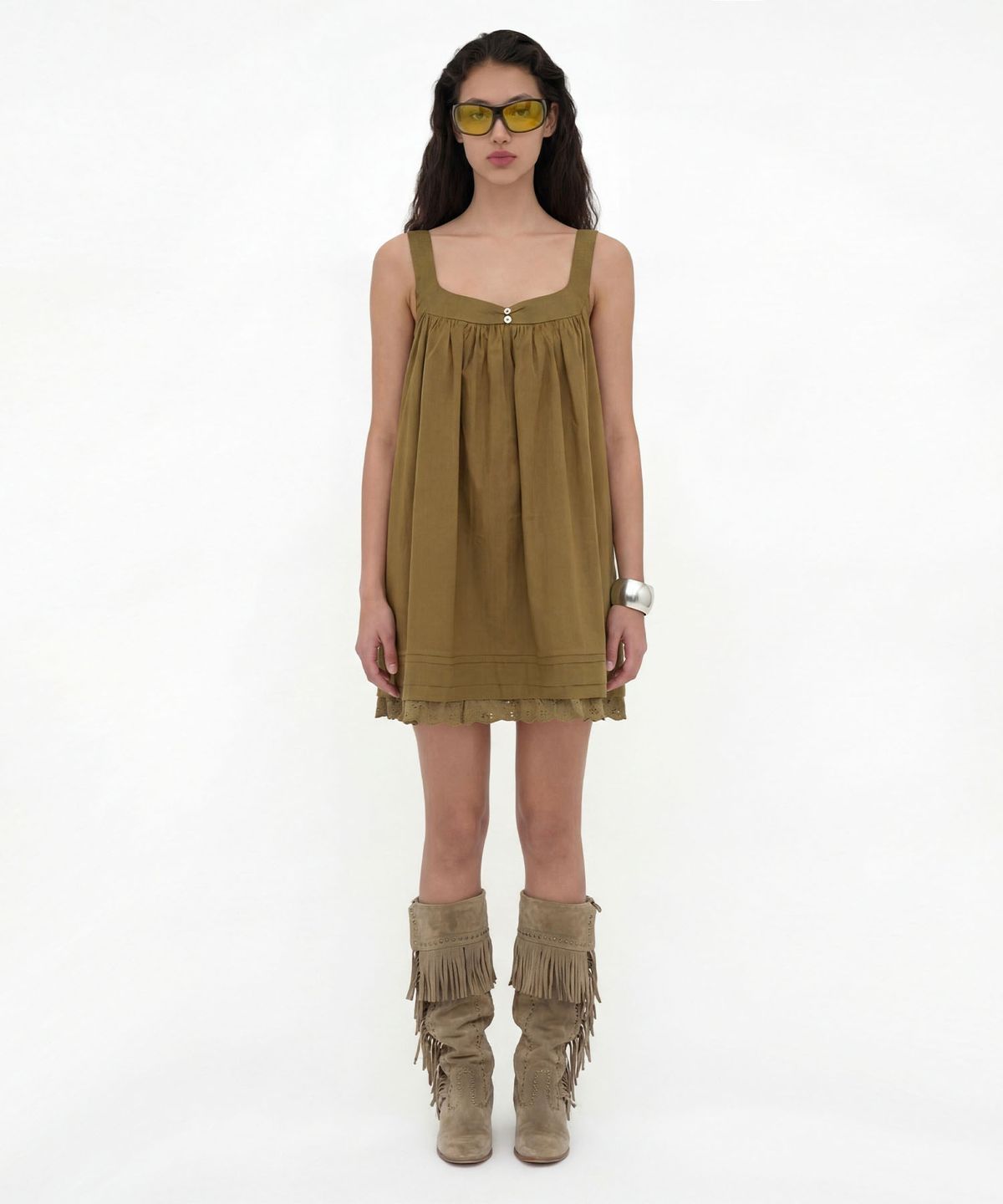 루루서울(LOULOUSEOUL) BONNY MINI DRESS (OLIVE)