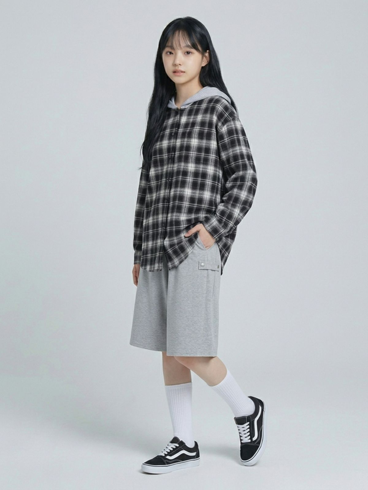 행텐 틴즈(HANGTEN TEENS) 틴즈 여아 6부 스냅 버뮤다 팬츠_055(14570-137-406-31)