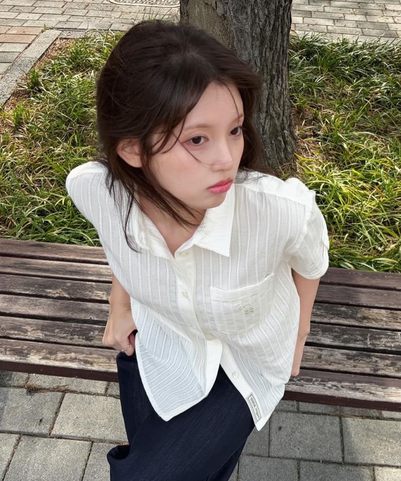 (W) 롤업 하프 셔츠 크림