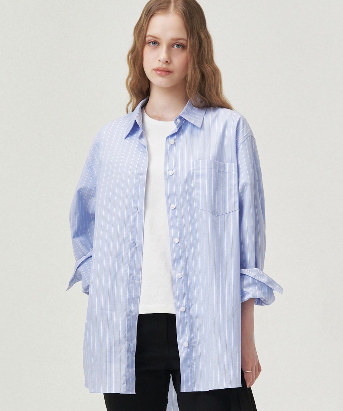 로브로브(LOVLOV) OVER FIT STRIPE SHIRT