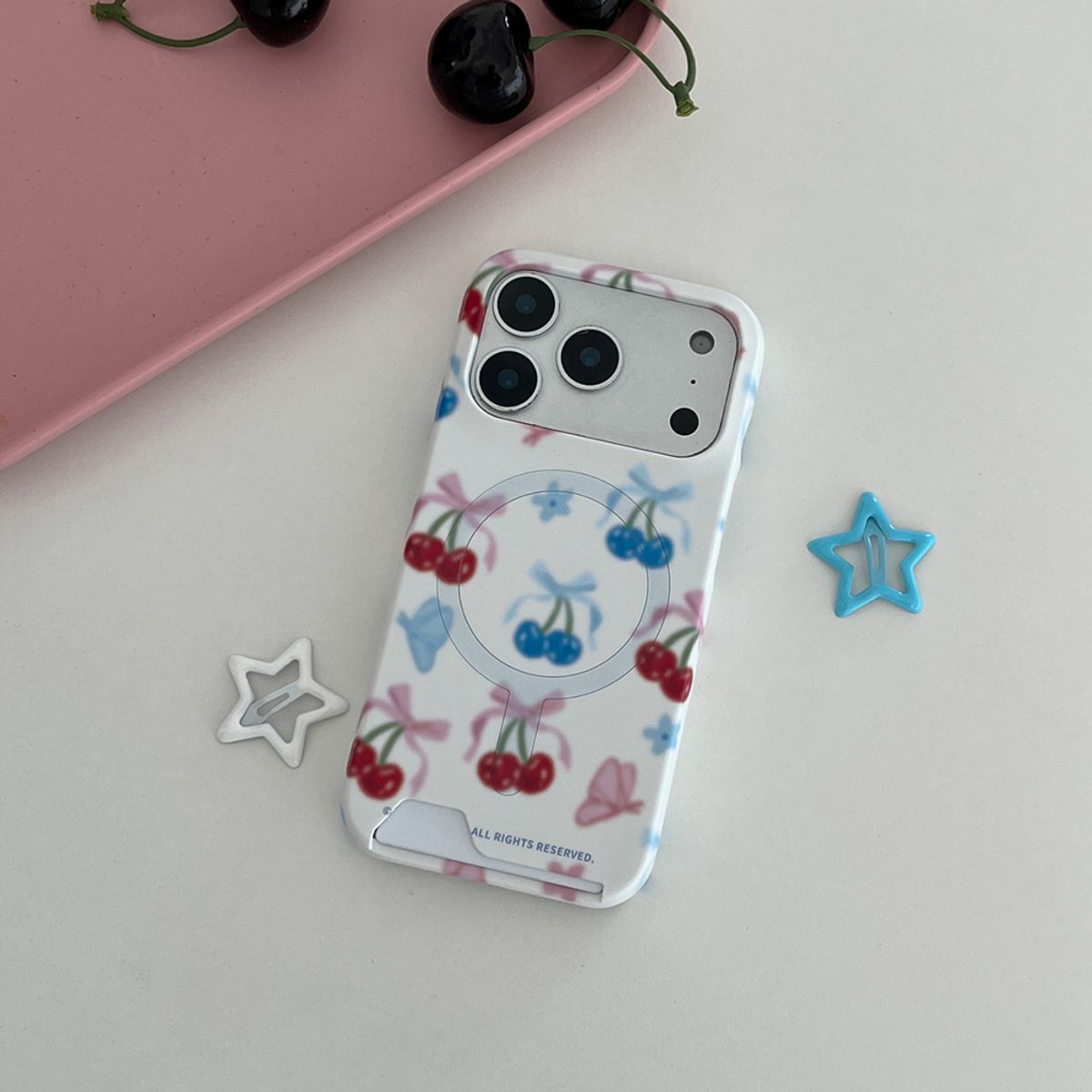더나인몰(THE NINEMALL) blurry cherry case [맥세이프 카드수납 폰케이스]