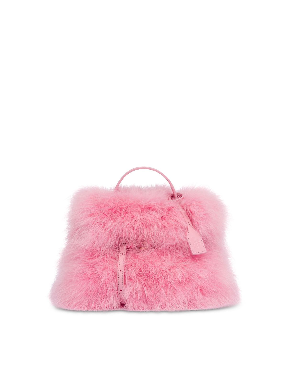 모스키노(MOSCHINO) 타이 미 페더 스몰 핸드백 PINK