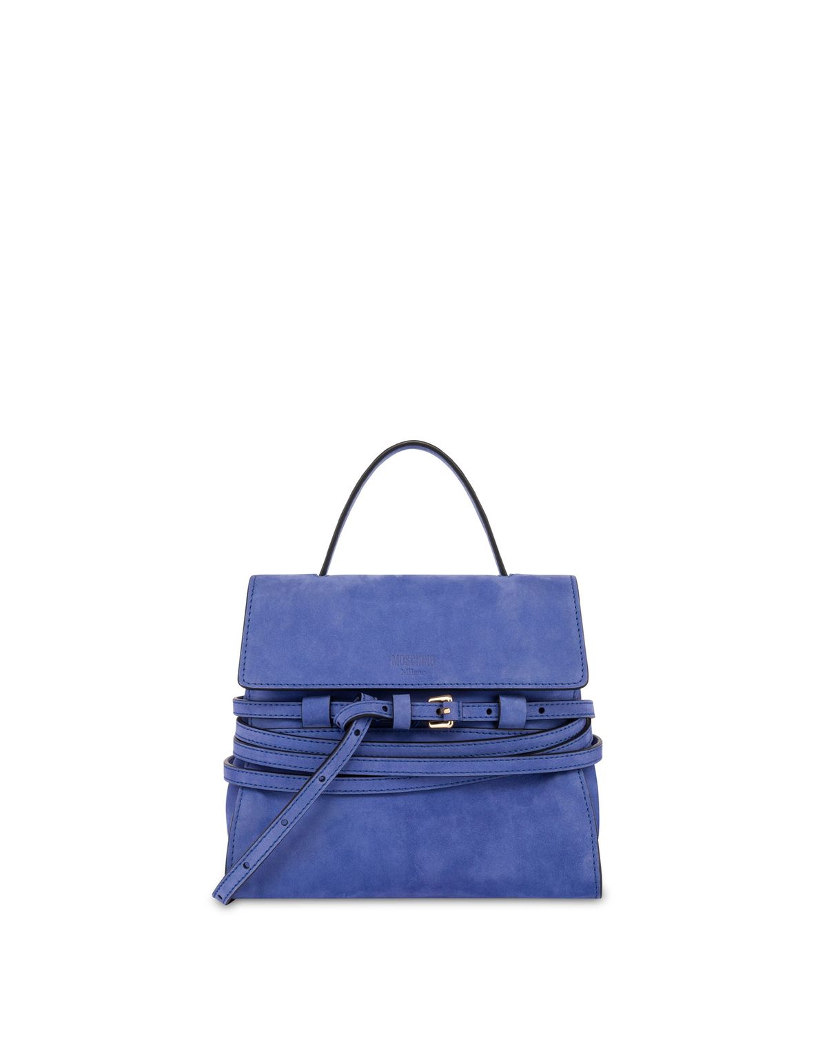 모스키노(MOSCHINO) 타이 미 누벅 스몰 핸드백 BLUE
