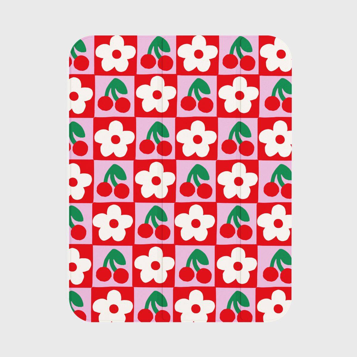 더나인몰(THE NINEMALL) cherry flower checkerboard [아이패드 케이스]