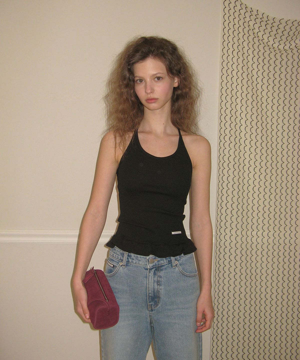 어패럴아카이브(APPAREL ARCHIVE) Bobo frill sleeveless - Black