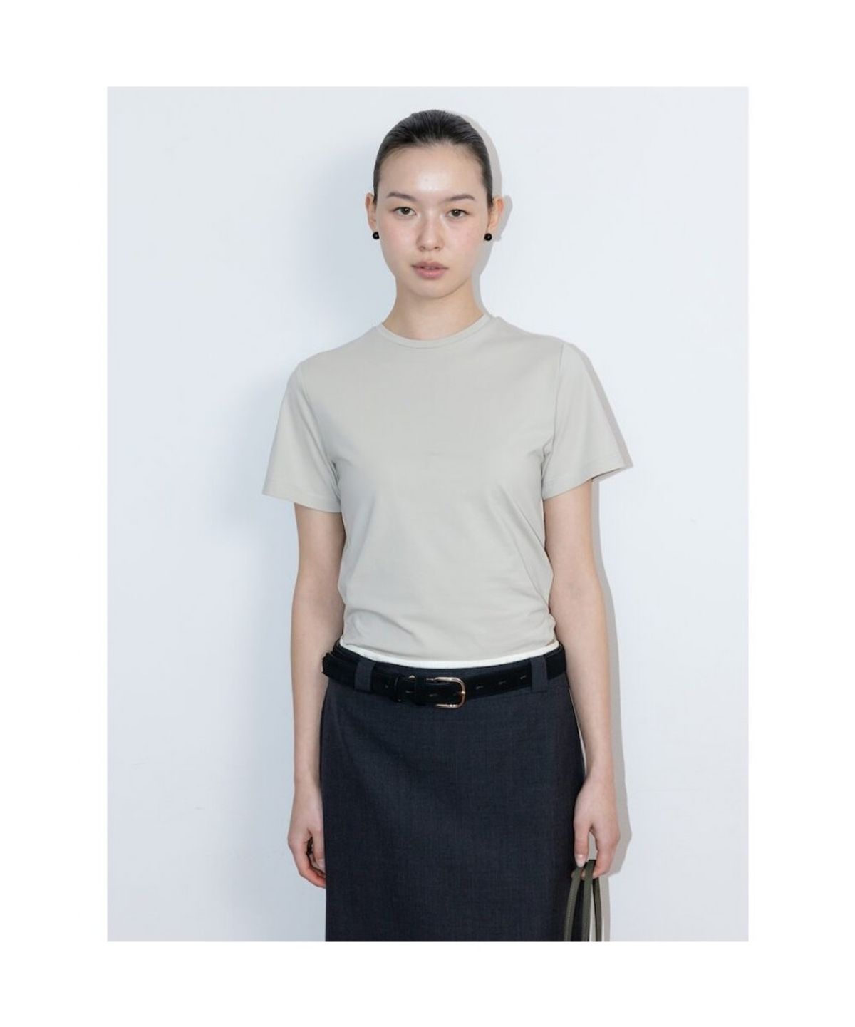 디애퍼처(THE APERTURE) Cotton Fitted Top  Grey (TA6242A013)