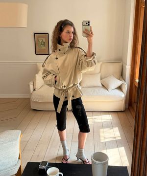 Costy half button trench jacket - Beige