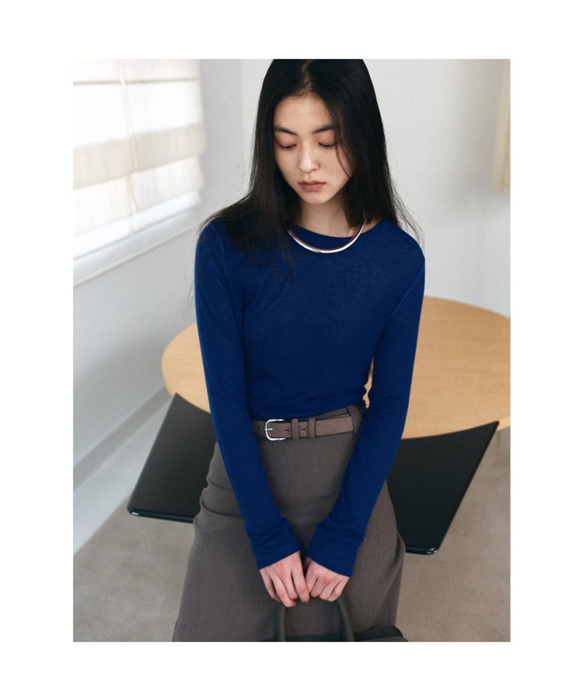 디애퍼처(THE APERTURE) Aperture Classic Long TShirt  Blue (TA6241A07P)