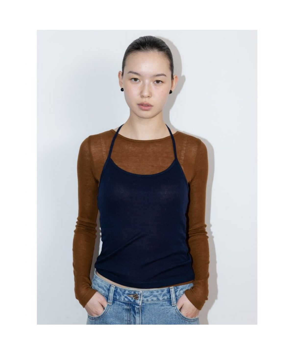 디애퍼처(THE APERTURE) Vinch Layered Top  Brown (TA6241A04D)