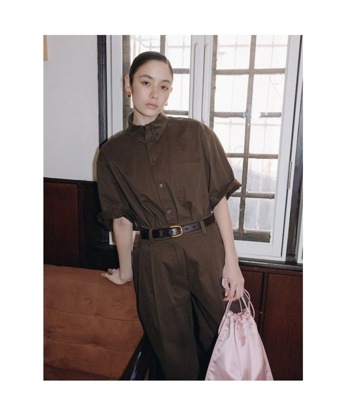 디애퍼처(THE APERTURE) Over Cotton Shirt  Brown (TA6265A01D)