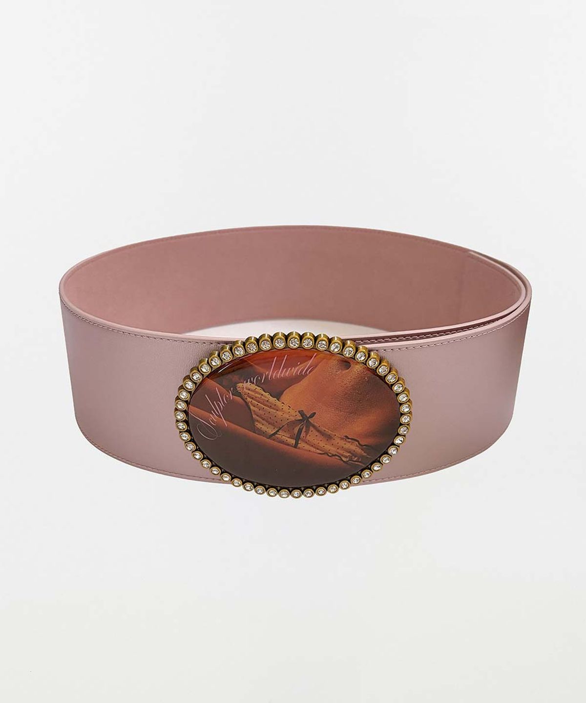 스컬프터(SCULPTOR) Jewel Buckle Belt Metallic Pink