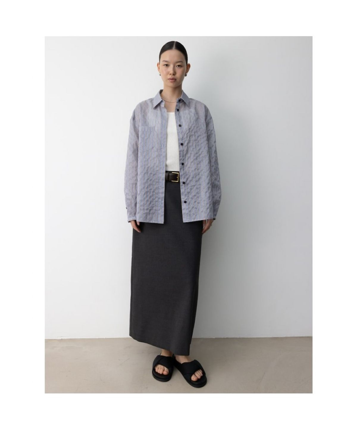 디애퍼처(THE APERTURE) Mason Stirpe Shirts  Blue (TA5764A01P)