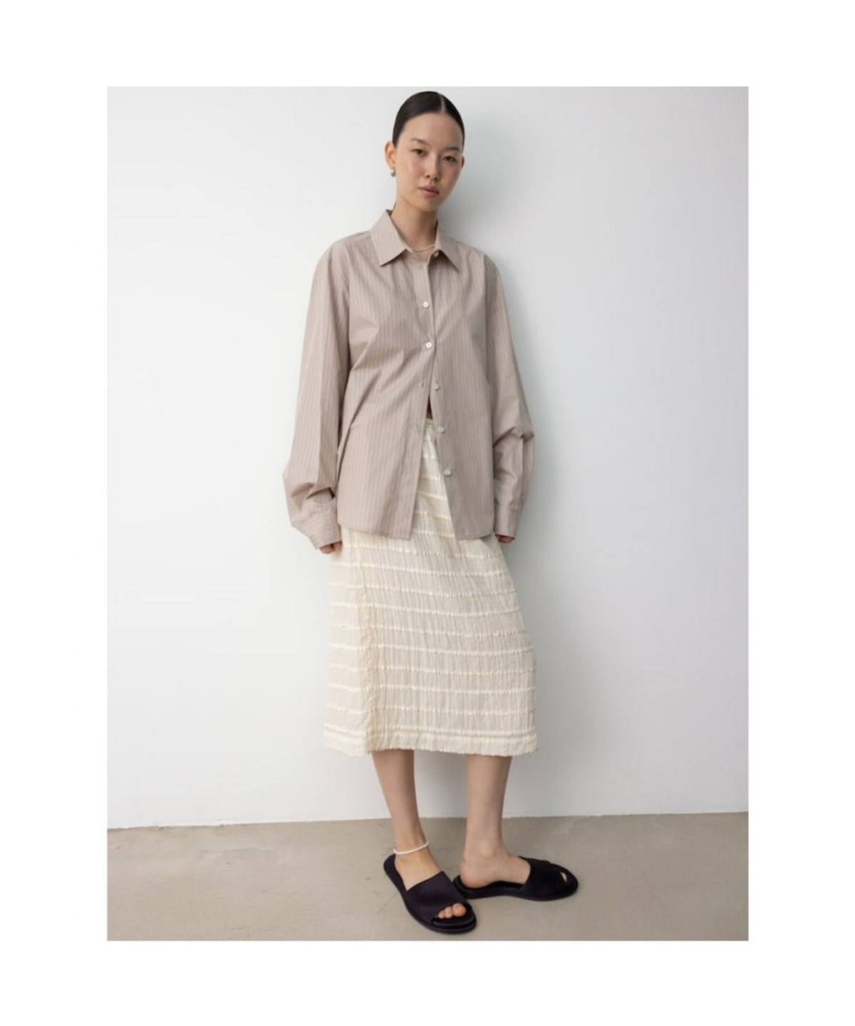 디애퍼처(THE APERTURE) Sidogras Lesmo Shirt  Beige (TA5764A07A)