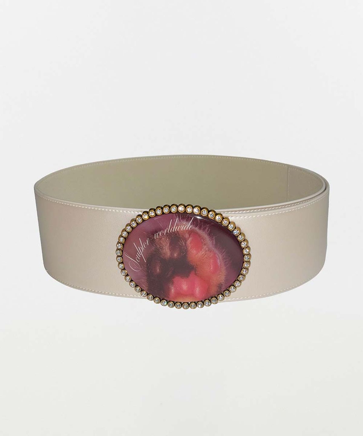 스컬프터(SCULPTOR) Jewel Buckle Belt Metallic Ivory