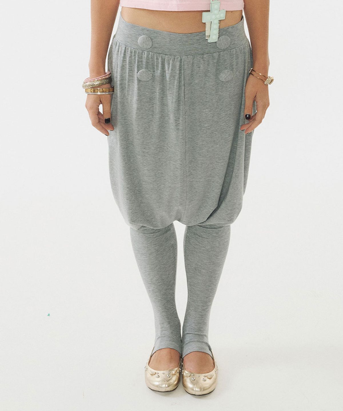 스컬프터(SCULPTOR) Baggy Leggings Pants Melange Gray