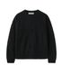 크루넥 리브 니트 스웨터_크롭 블랙