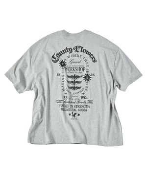 카운티 플라워 크롭 반팔티 그레이