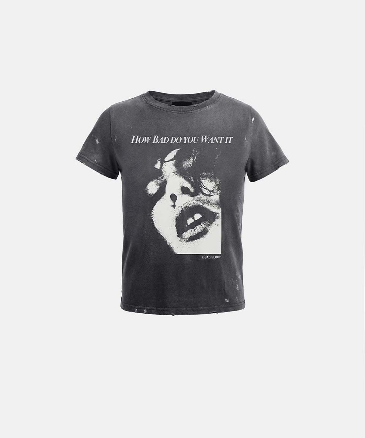 배드블러드(BADBLOOD) Portrait of a Wild Thing Short Sleeve T-Shirt - Charcoal