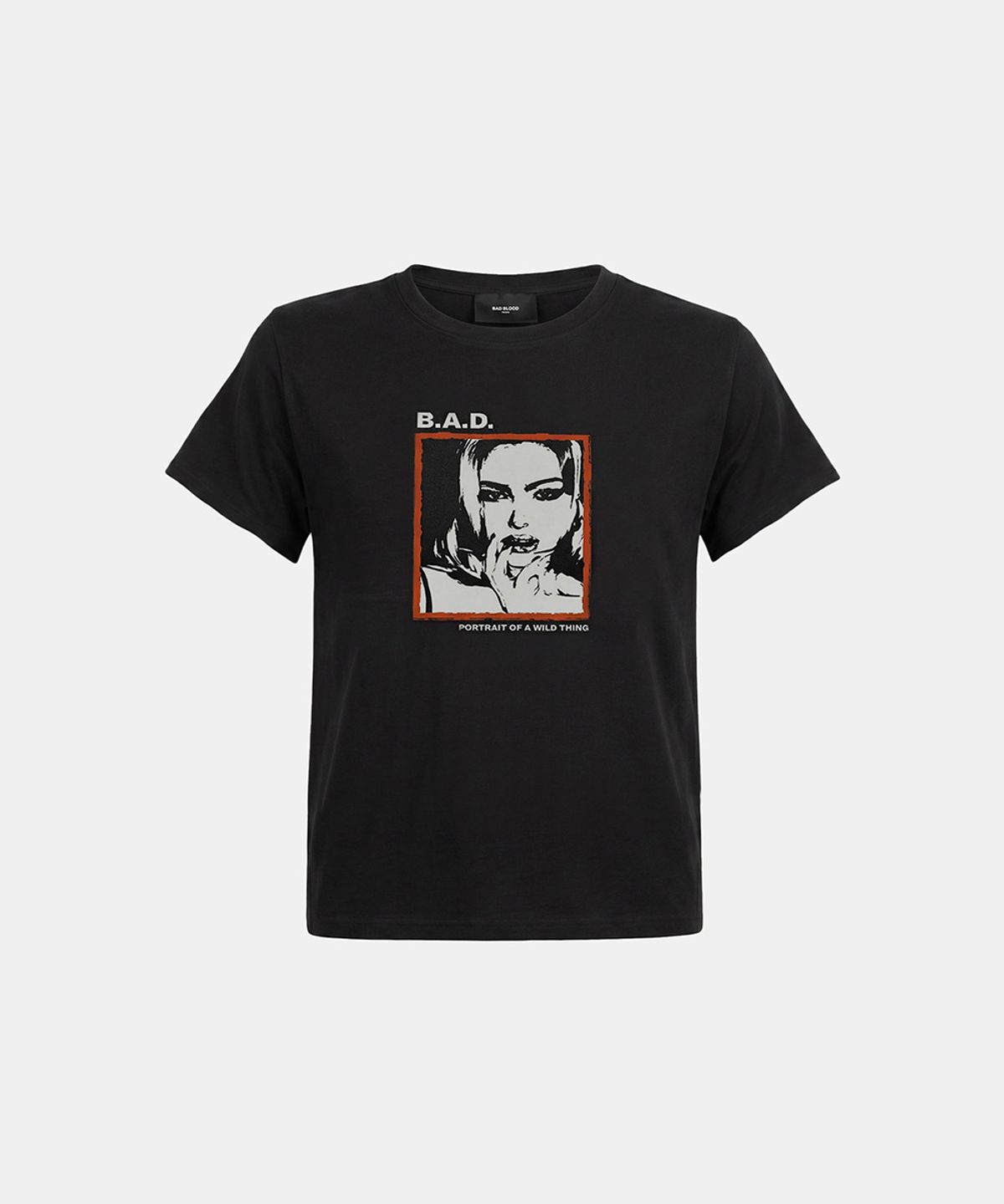 배드블러드(BADBLOOD) B.A.D. Frame Gals Short Sleeve T-Shirt - Black