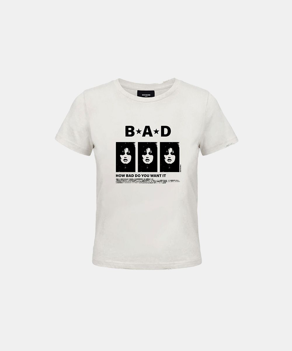 新品【BADBLOOD】Short Sleeve T-Shirt - White MUSINSA公式 | BADBLOOD B.A.D. Short Sleeve T-Shirt - White