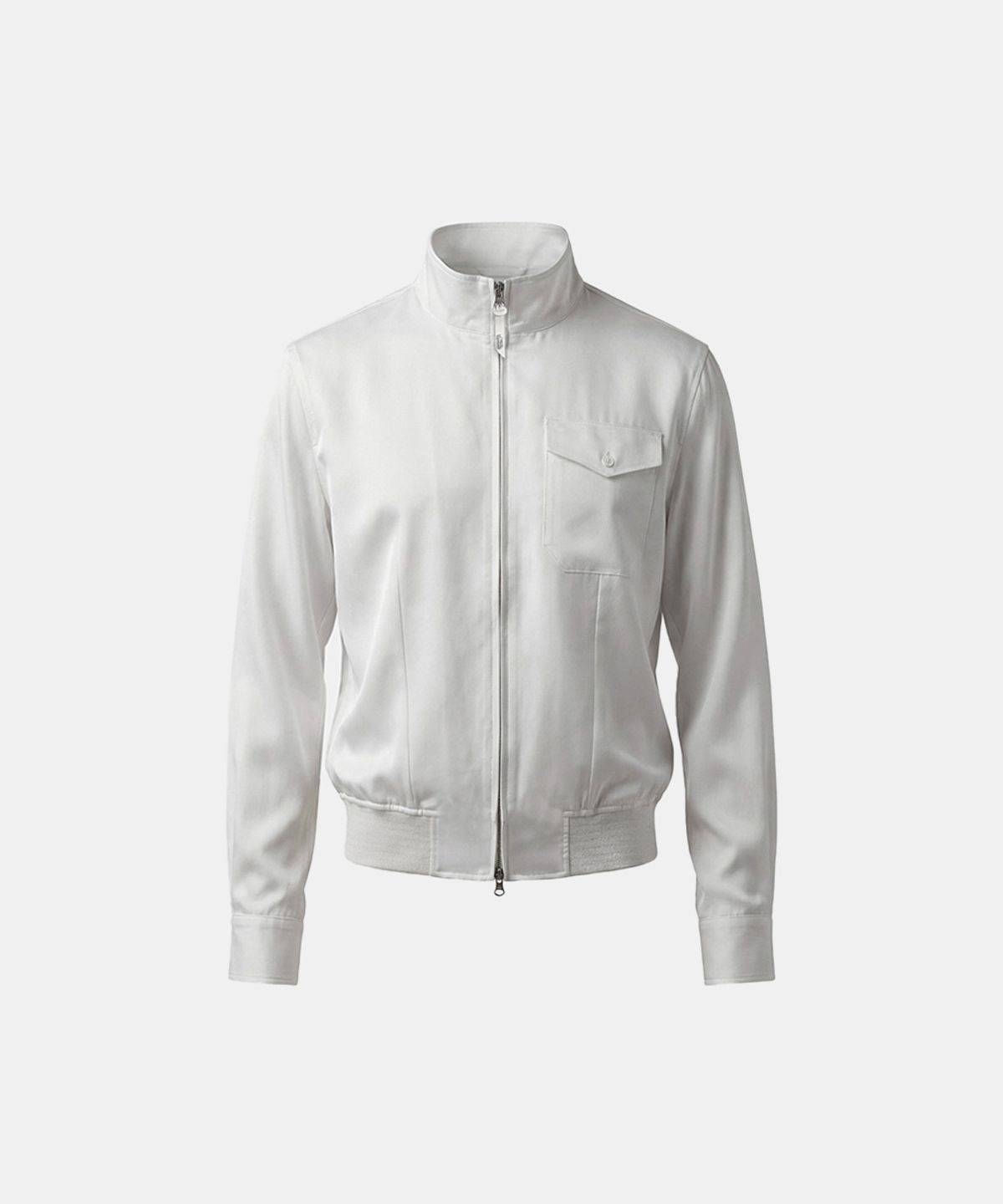 배드블러드(BADBLOOD) Contour High-Neck Lightweight Bomber Shacket - White