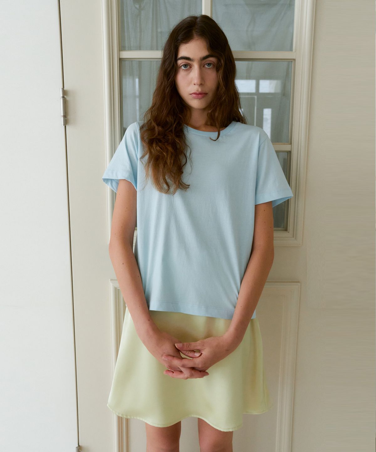 38컴온커먼(38COMEONCOMMON) Regular Cotton T-Shirt (Sky Blue)