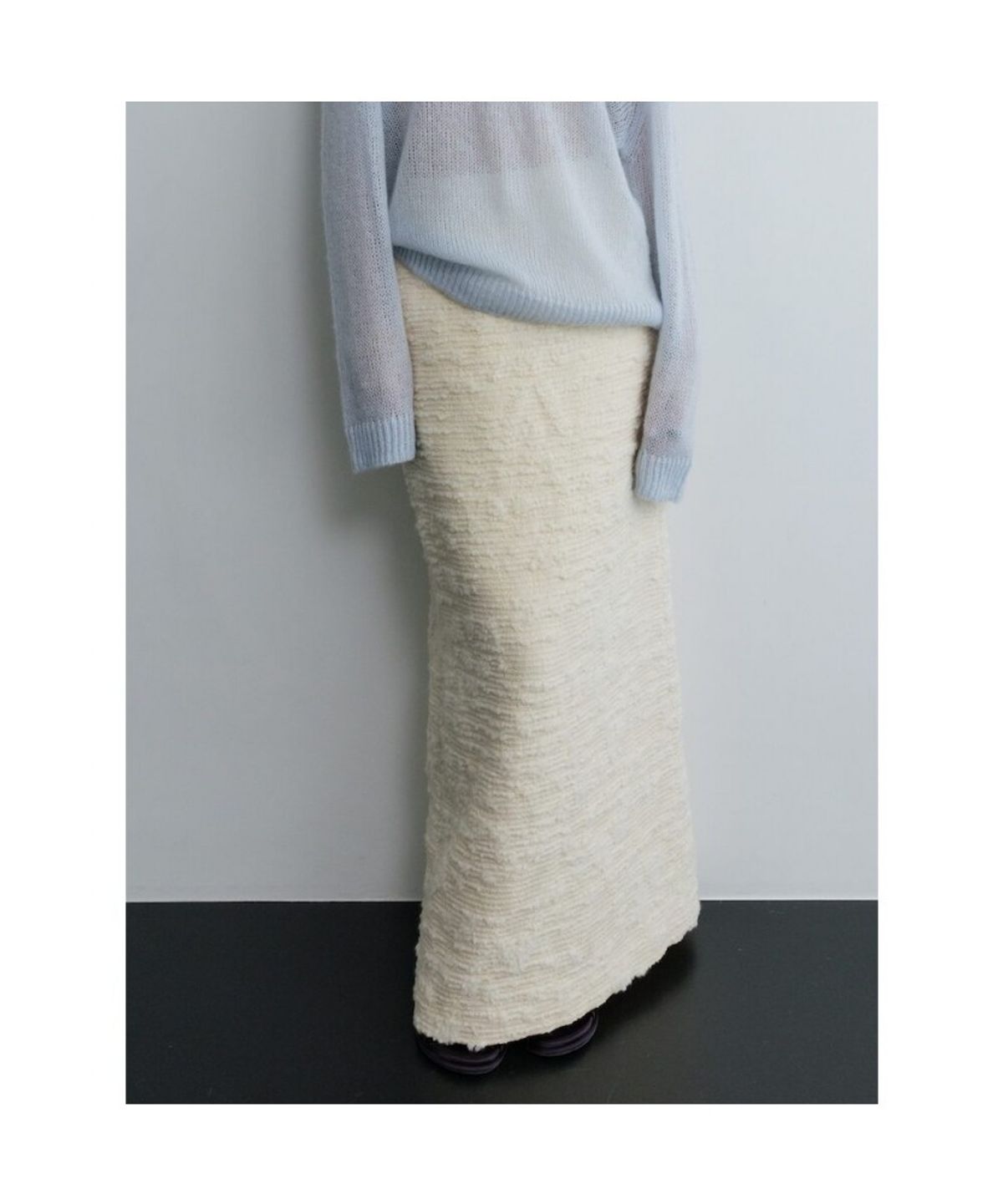디애퍼처(THE APERTURE) Tweed Hline Skirt  Ivory (TA6127A020)