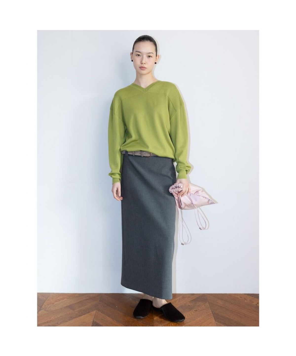 디애퍼처(THE APERTURE) Classic H Line Skirt  Ash (TA6227A024)