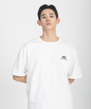 [2 PACK] 심플 오버핏 BD - Logo 프린티드 스탠다드 티셔츠