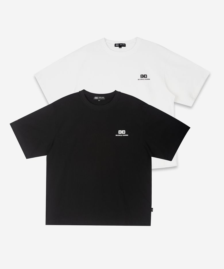 [2 PACK] 심플 오버핏 BD - Logo 프린티드 스탠다드 티셔츠