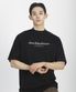 심플 오버핏 일렉트로닉 BD 프린티드 하프넥 티셔츠 (BLACK)