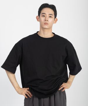 엑스트라 - 오버핏 헤비 웨이티드 박시 티셔츠 (BLACK)