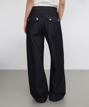 논페이드 커브 와이드 데님 팬츠