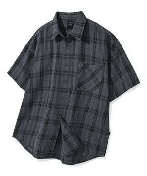 시그니처 체크 반팔 셔츠 [네이비]