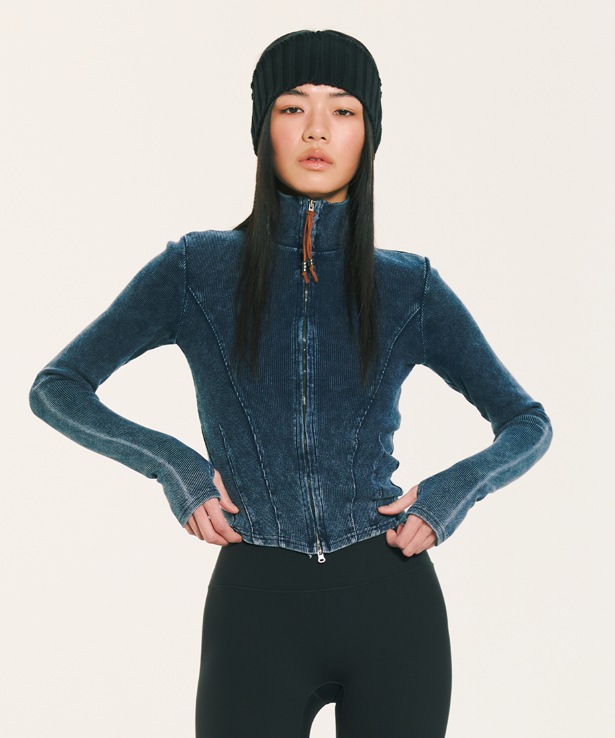 더 오피셜 레퓨지(THE OFFICIAL REFUGE) BLEECHED DENIM JIP UP JACKET INDIGO