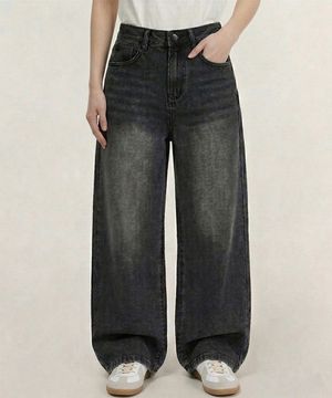 밴딩 빈티지 워싱 스트레이트 루즈핏 데님팬츠 3Color