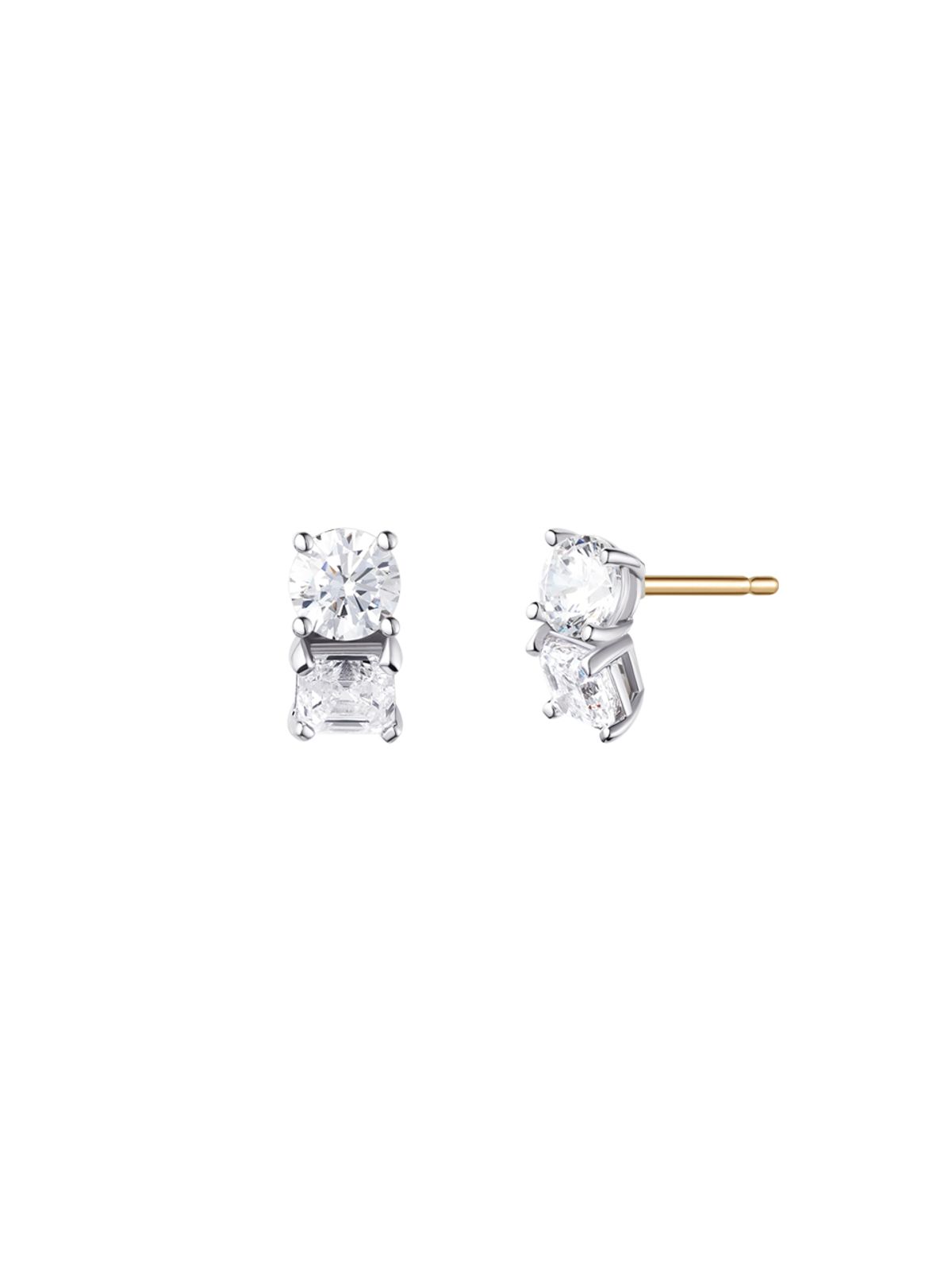 스톤헨지(STONEHENGE) VELA 14K 화이트골드 랩다이아 귀걸이 SA26AA6M