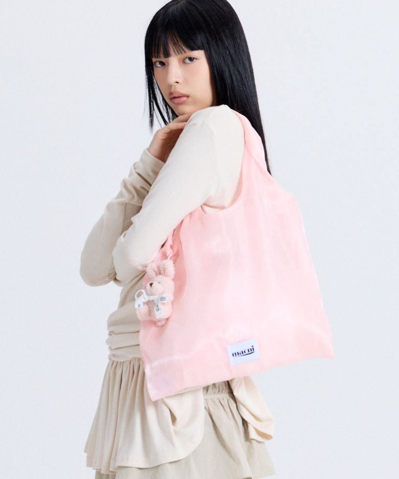 SHEER SILKY SHOULDER BAG PINK