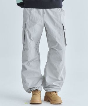 나일론 카고 파라슈트 팬츠-그레이