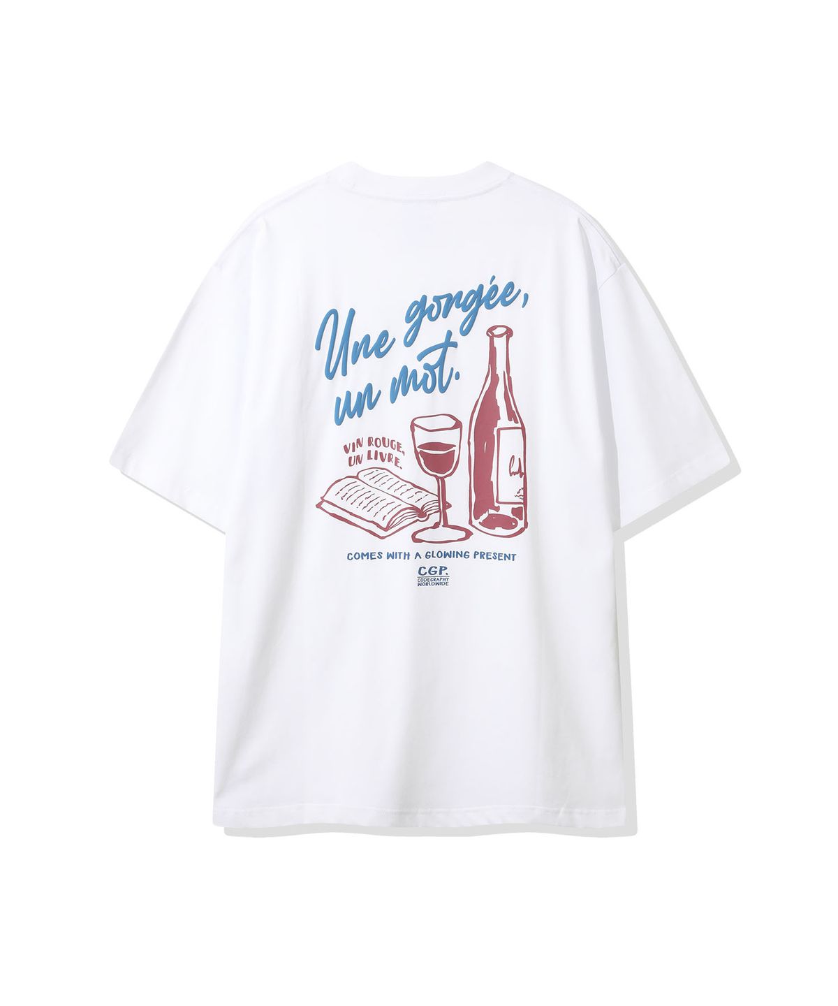 코드그라피(CGP) Wine O’Clock 반소매 티셔츠-화이트