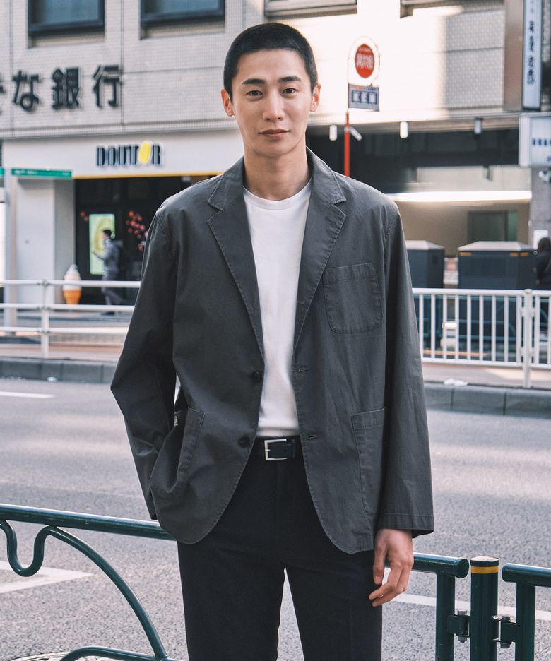 DIEMS 가먼트워싱 립스탑 블레이저_차콜 그레이 (오버핏)_DJAXA63OSC