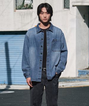 DIEMS 헤비 데님 셔켓_네이비 (오버핏)_DDSXA61ESN