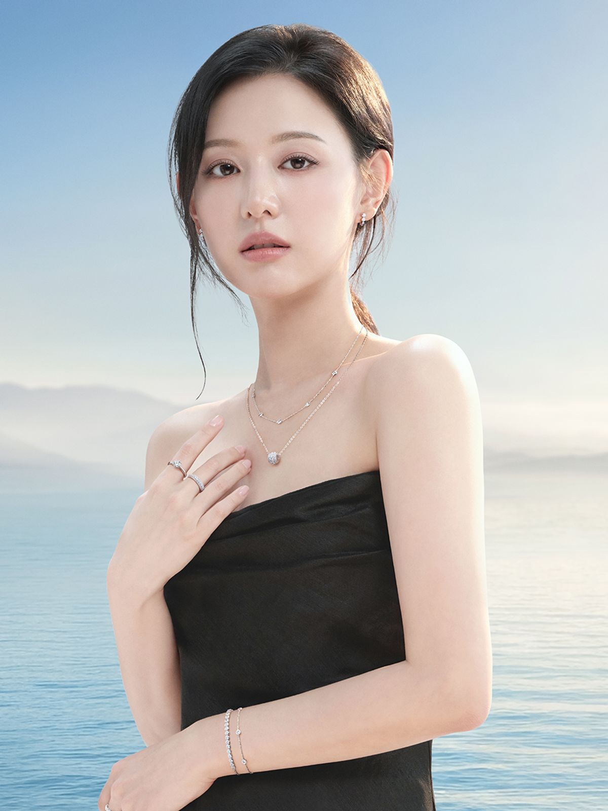 스톤헨지(STONEHENGE) VELA 14K 화이트골드 랩다이아 펜던트 SA26AA3M