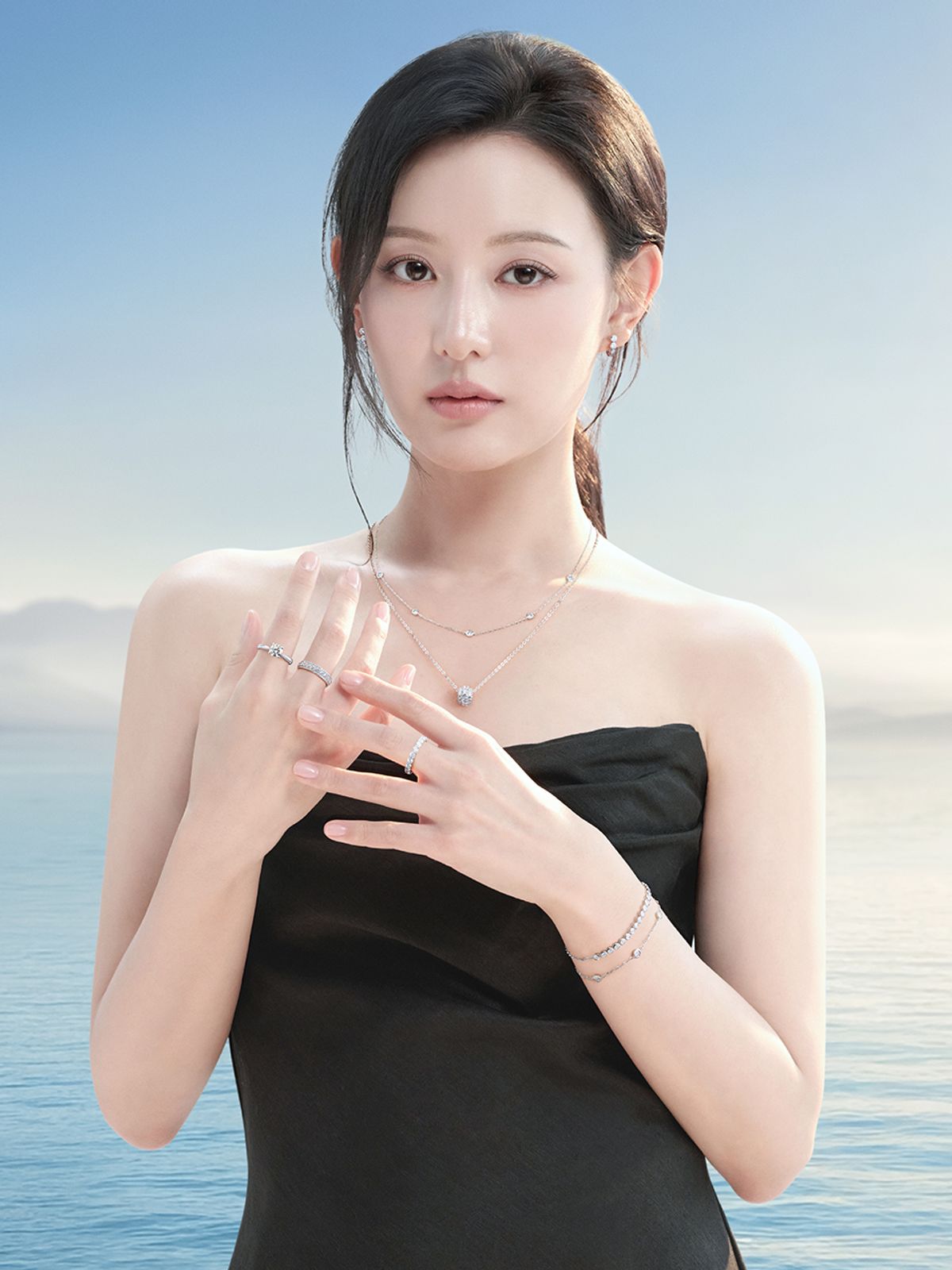 스톤헨지(STONEHENGE) 14K 화이트골드 목걸이 SA26A93P