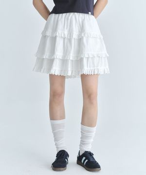 (우먼) 프릴 스커트-오프 화이트