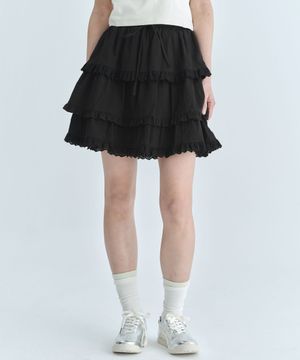 (우먼) 프릴 스커트-블랙