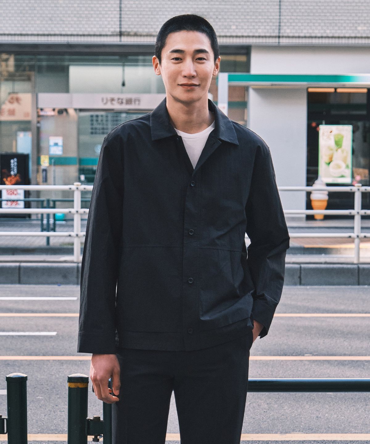 에스티코(STCO) 나일론 서커 점퍼_블랙 (세미오버핏)_SJPXB03NSB