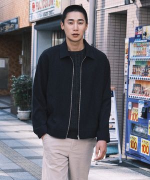 텍스처 폴리 트러커 점퍼_네이비 (세미오버핏)_SJPXB01NSN