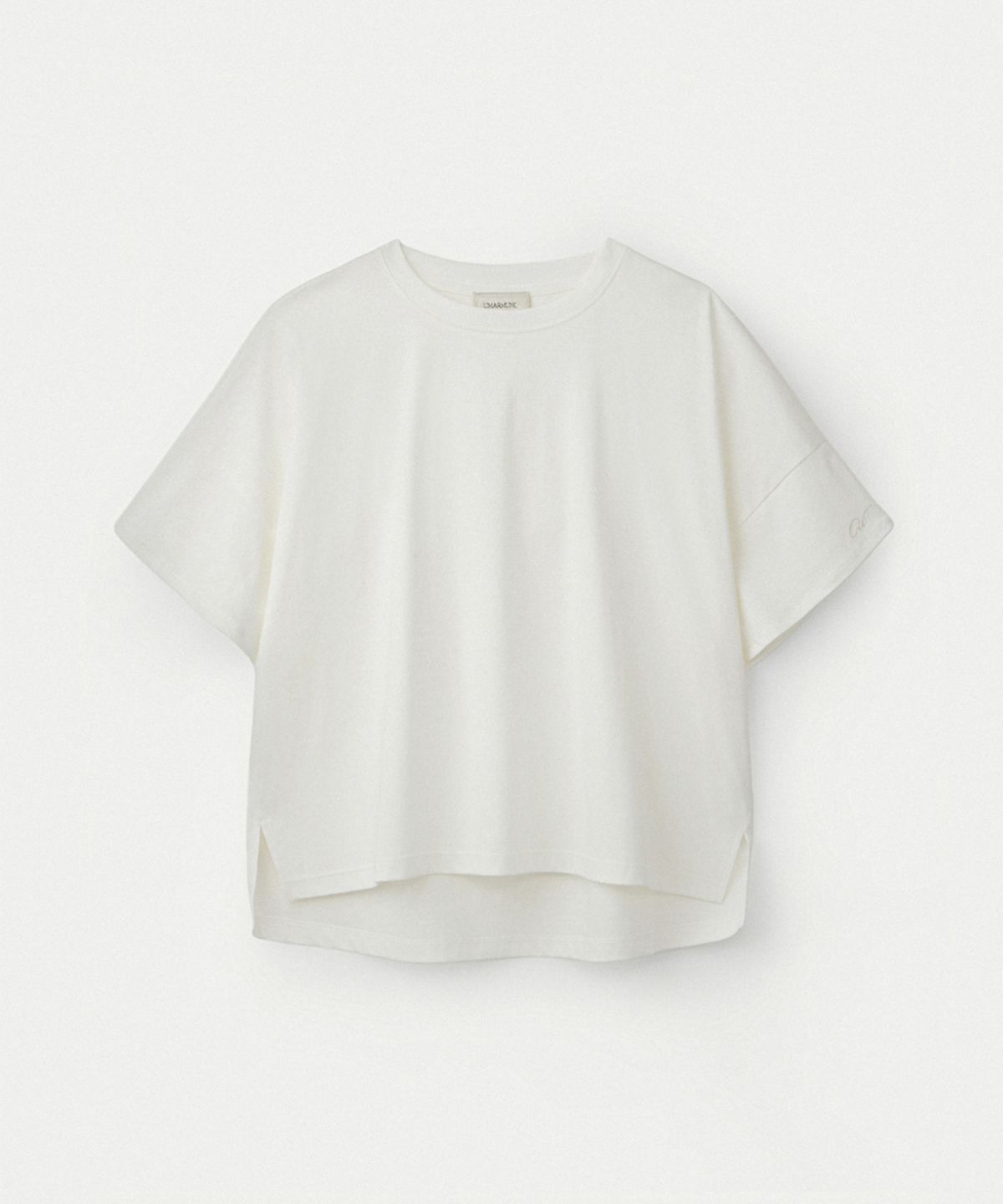 우마뭉(UMARMUNG) Embroidery Oversized Crop T Shirts_White