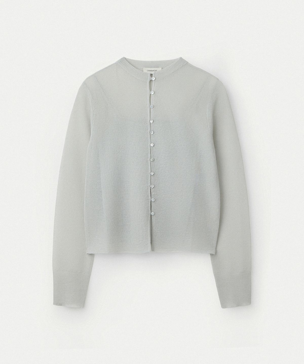 우마뭉(UMARMUNG) Sheer Cotton Cardigan With Camisole_Silver